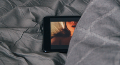 Image of naked woman on screen to symbolise porn addiction
