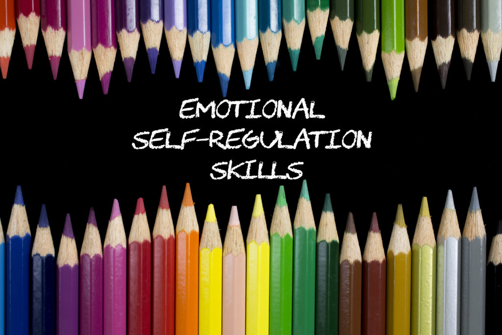 pencils and text saying emotional self-regulation skills